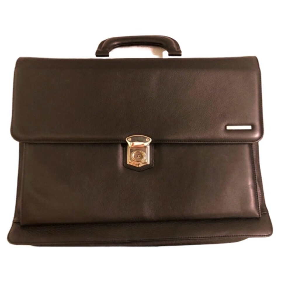 Guy Laroche Mens Soft Leather Briefcase Attache